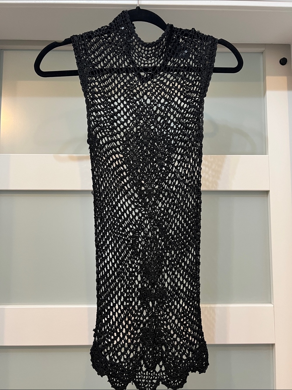 The Limited Black Open-Knit Sleeveless Tunic
